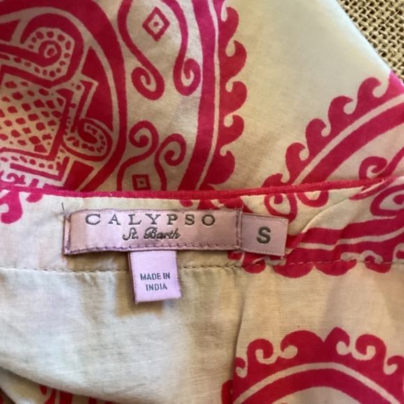 Calypso St. Barths pink lace up v-neck tunic size small - Picture 7 of 8